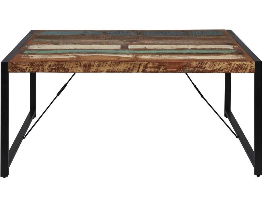 Table à manger bois massif recyclé et pieds métal noir Limba 180 cm - Photo n°1
