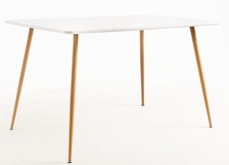Table à manger bois naturel et blanc Luzia 120 cm - Photo n°1