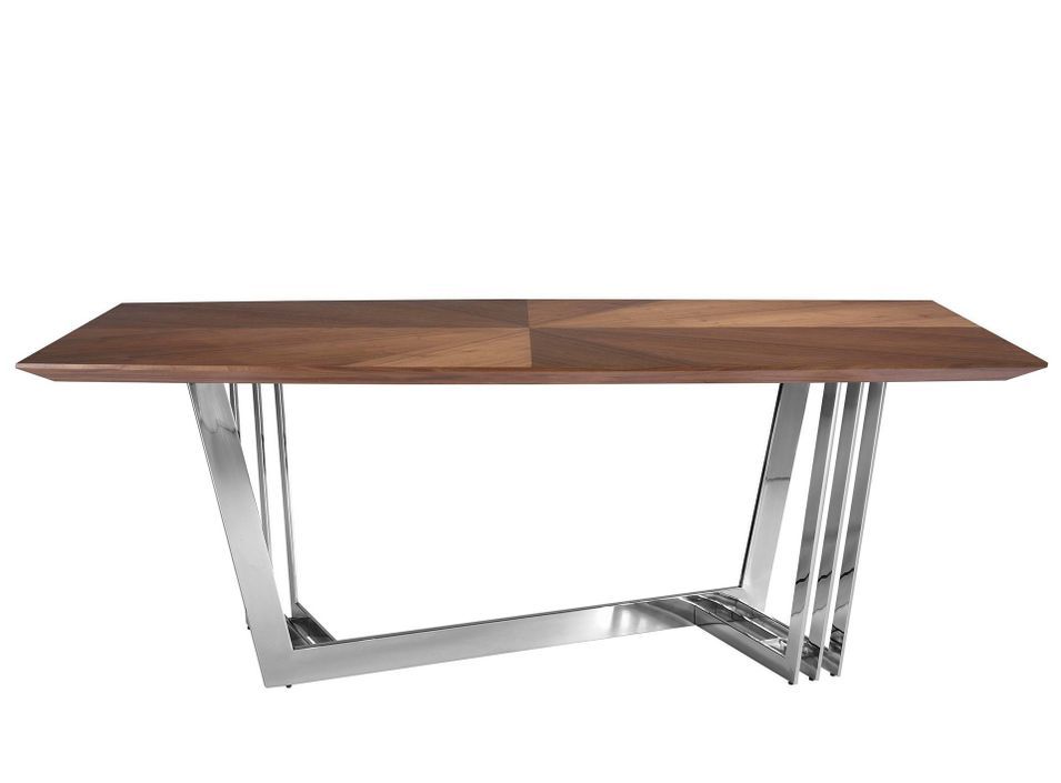 Table rectangulaire Futura 220 cm - Noyer et acier chromé - Photo n°1