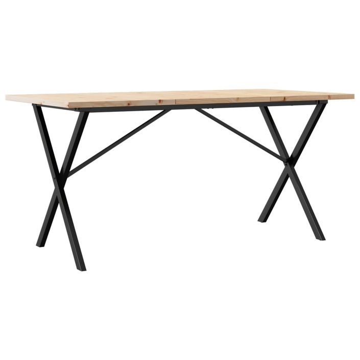 Table à manger cadre en X 140x80x75,5 cm bois pin massif fonte - Photo n°6