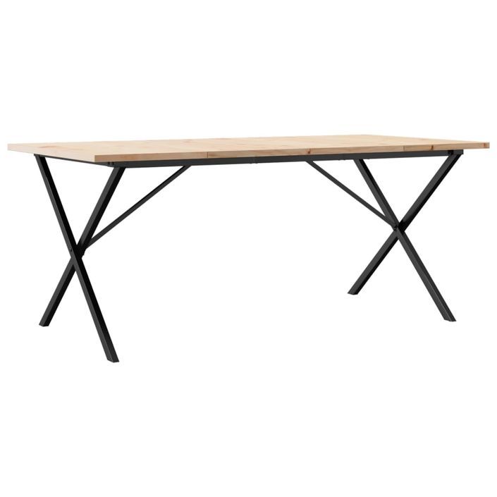 Table à manger cadre en X 180x90x75,5 cm bois pin massif fonte - Photo n°2