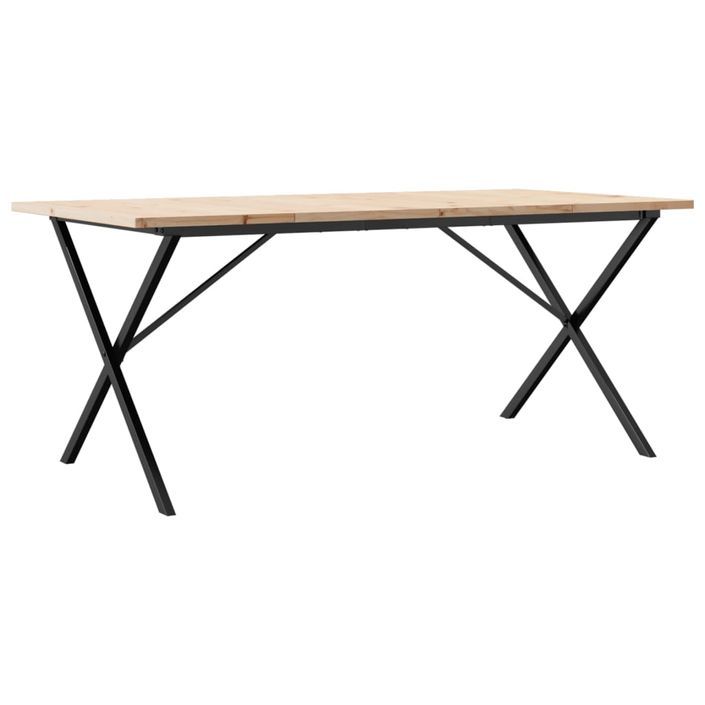 Table à manger cadre en X 180x90x75,5 cm bois pin massif fonte - Photo n°6