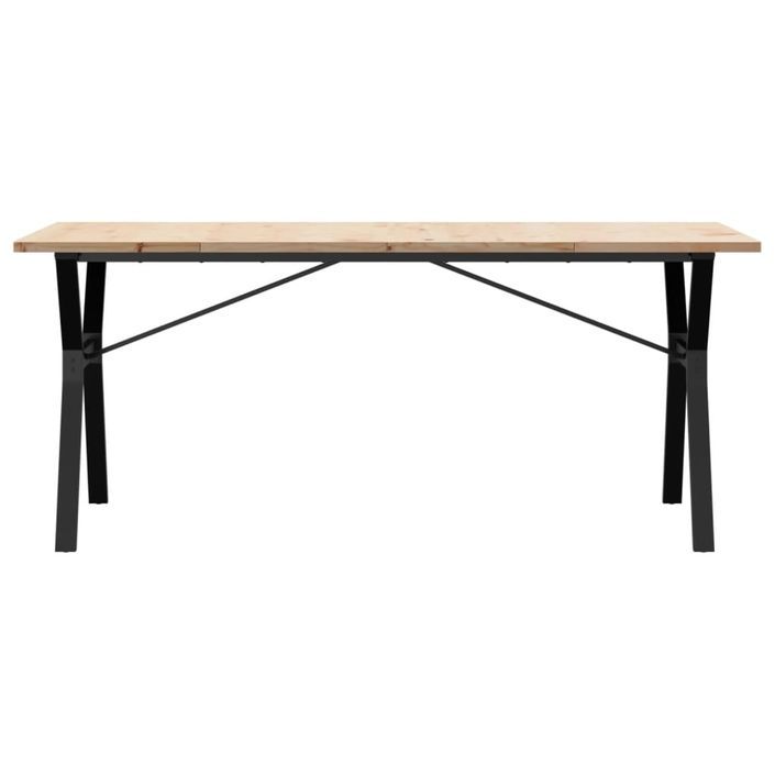 Table à manger cadre en Y 180x90x75,5 cm bois pin massif fonte - Photo n°4