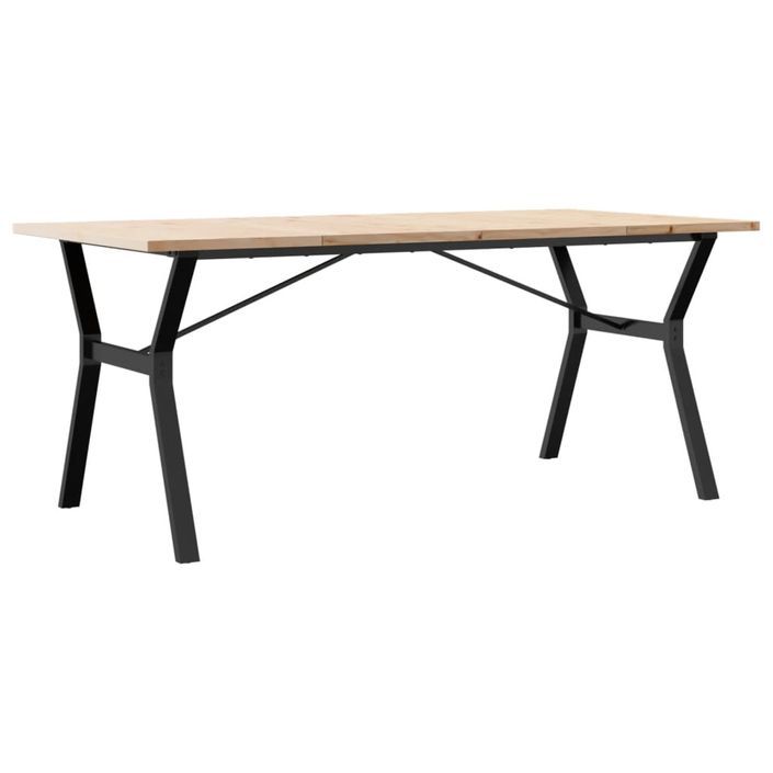 Table à manger cadre en Y 180x90x75,5 cm bois pin massif fonte - Photo n°6