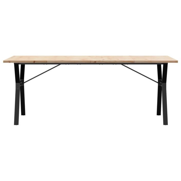 Table à manger cadre en Y 200x100x75,5 cm bois pin massif fonte - Photo n°4