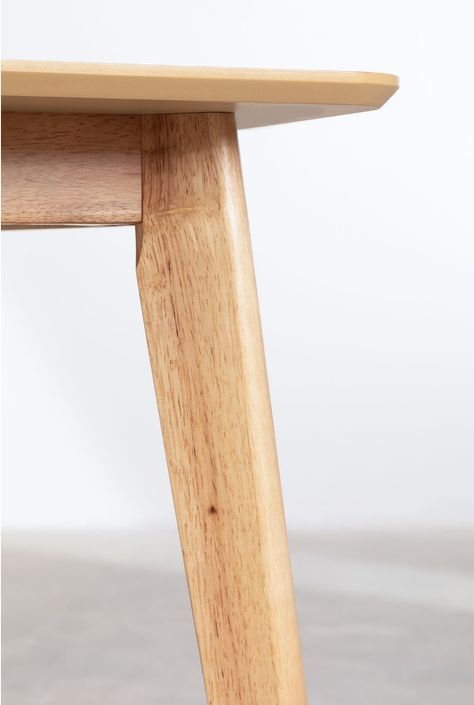 Table à manger carrée bois d'hévéa naturel Kise 100 cm - Photo n°5