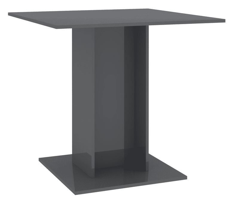 Table à manger carrée bois gris brillant Lerina 80 cm - Photo n°1
