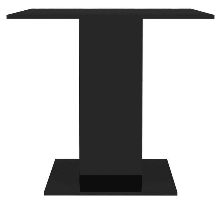Table à manger carrée bois noir brillant Lerina 80 cm - Photo n°4