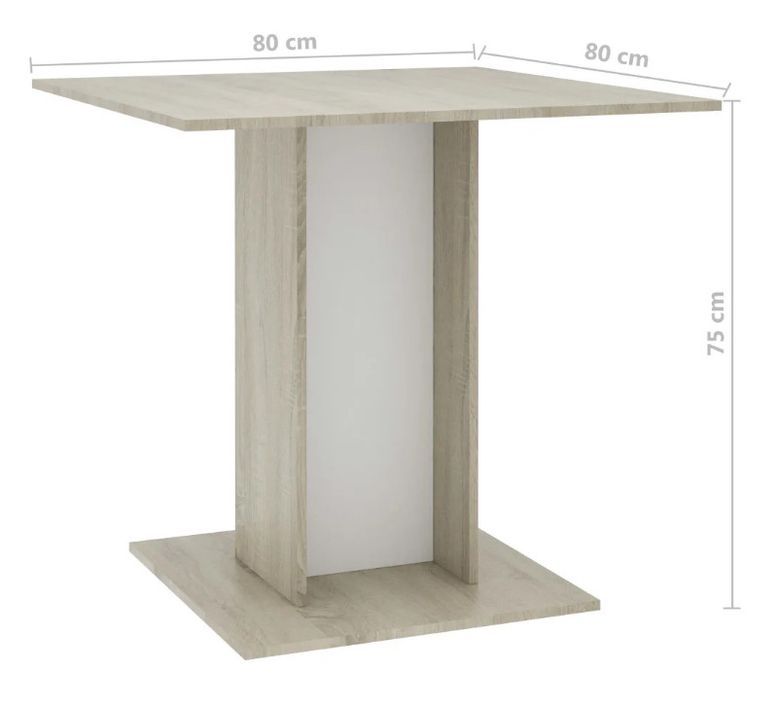 Table à manger carrée chêne sonoma Level - Photo n°6