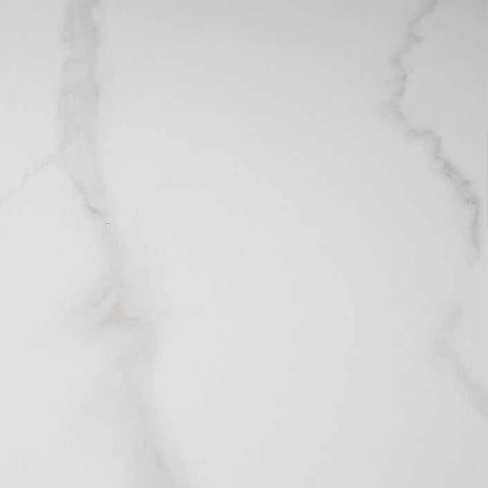Table à manger céramique effet marbre blanc et pieds métal noir Boxer L 180 cm - Photo n°5