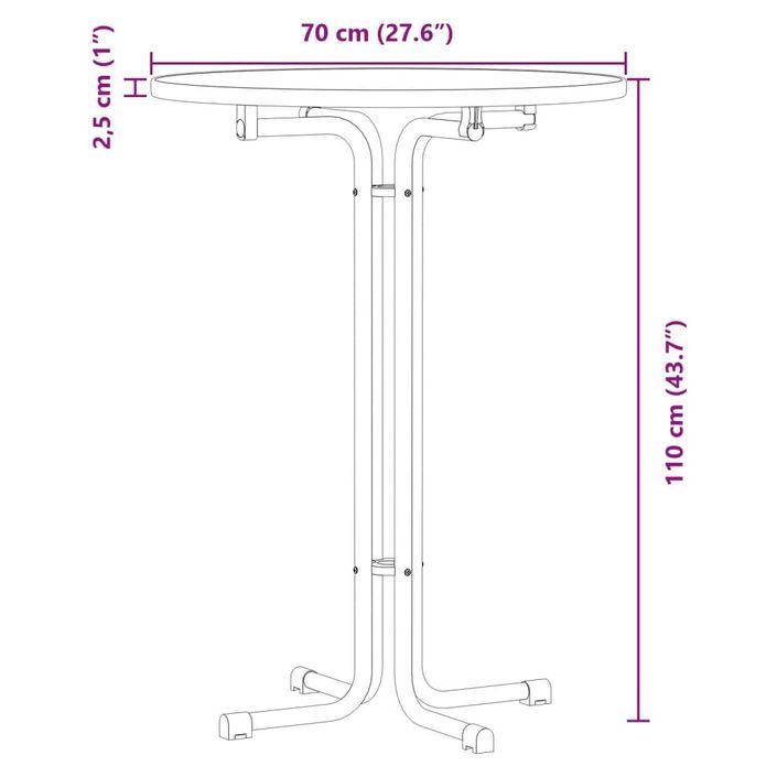 Table ronde haute en bois et Acier Kazo – 110 cm de Hauteur - Photo n°9