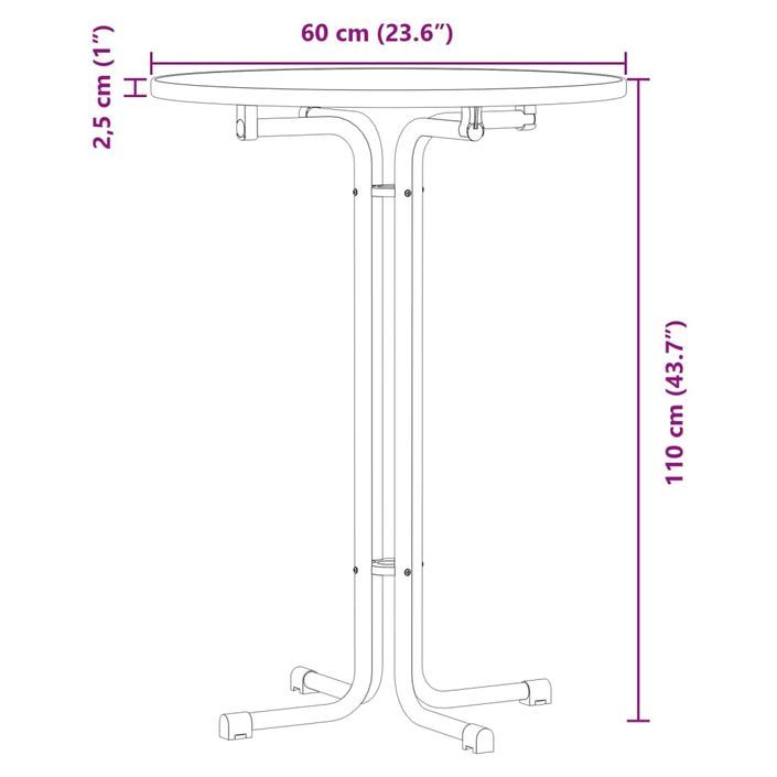 Table ronde haute en bois et Acier Kazo – 110 cm de Hauteur - Photo n°7