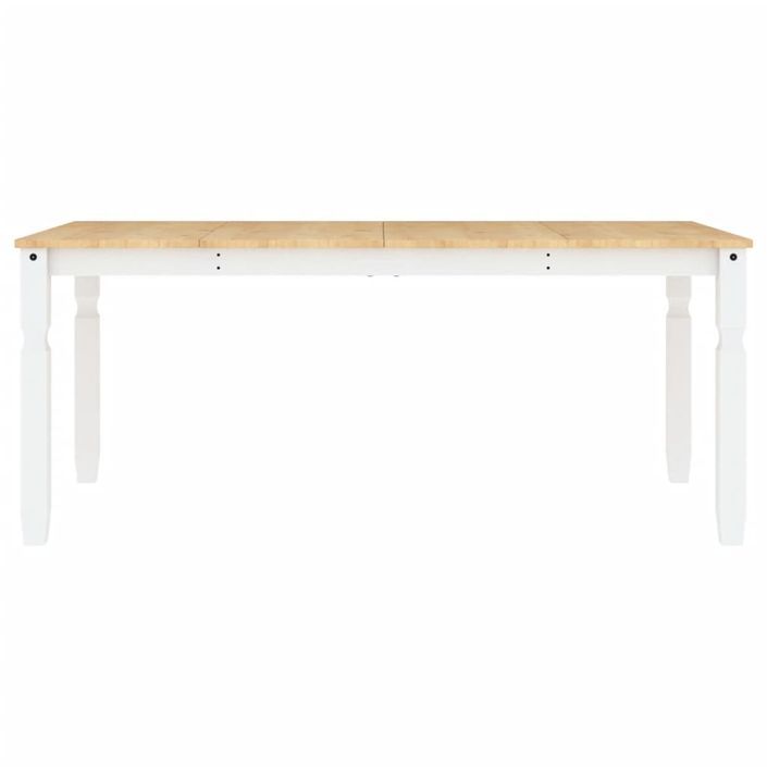 Table à manger Corona blanc 180x90x75 cm bois massif de pin - Photo n°4