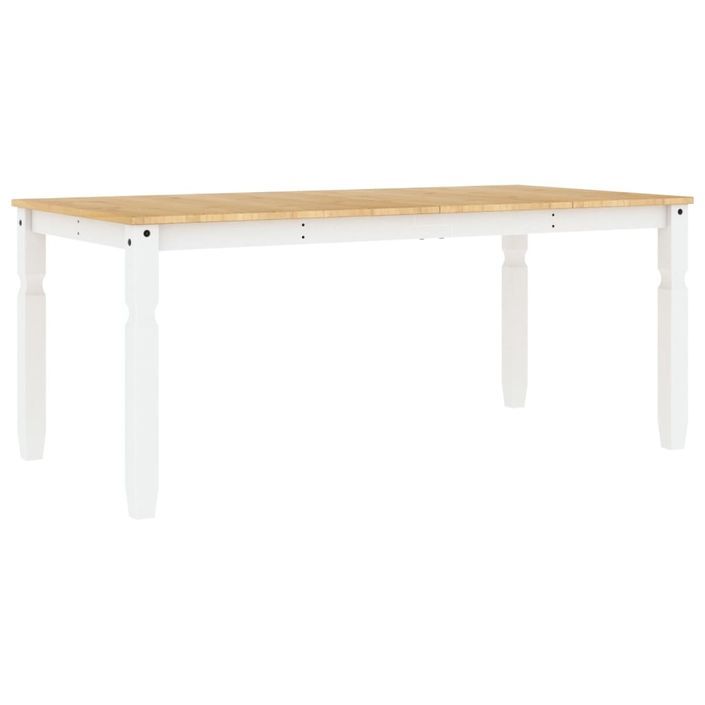 Table à manger Corona blanc 180x90x75 cm bois massif de pin - Photo n°6