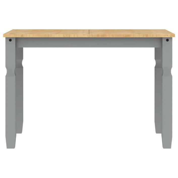 Table à manger Corona gris 112x60x75 cm bois massif de pin - Photo n°4