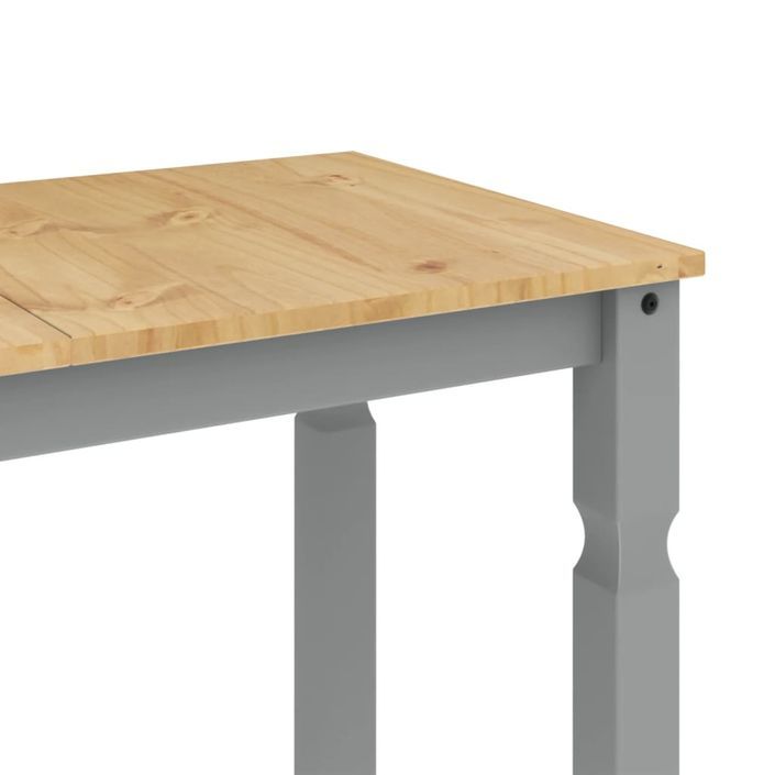 Table à manger Corona gris 112x60x75 cm bois massif de pin - Photo n°7