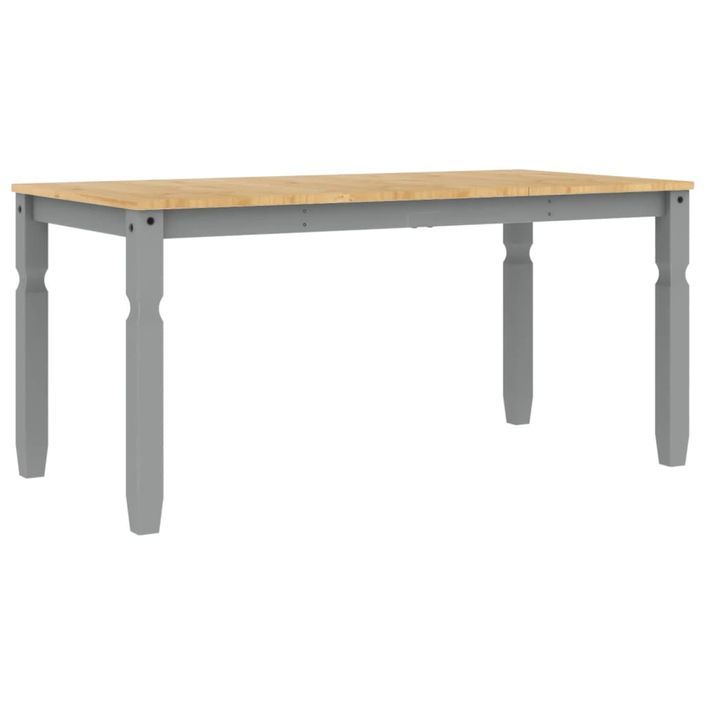 Table à manger Corona gris 160x80x75 cm bois massif de pin - Photo n°6