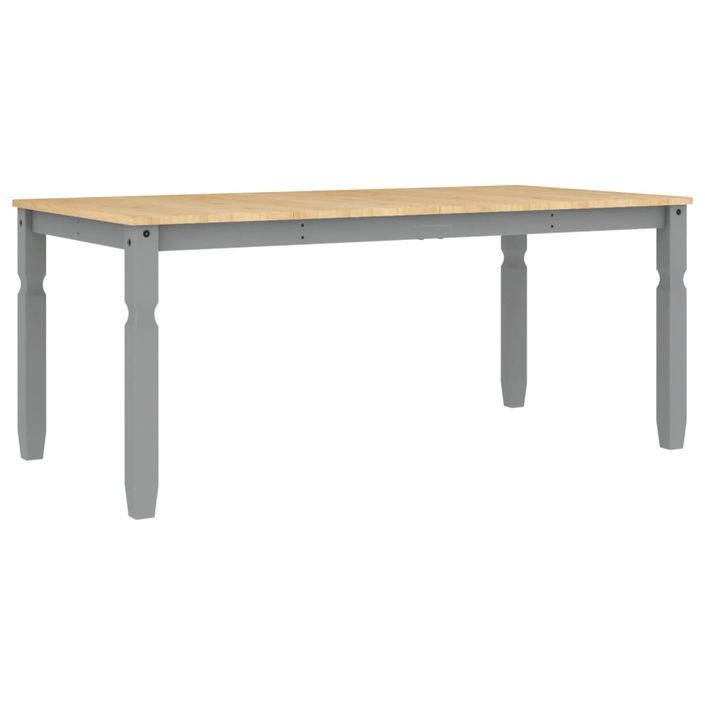 Table à manger Corona gris 180x90x75 cm bois massif de pin - Photo n°1