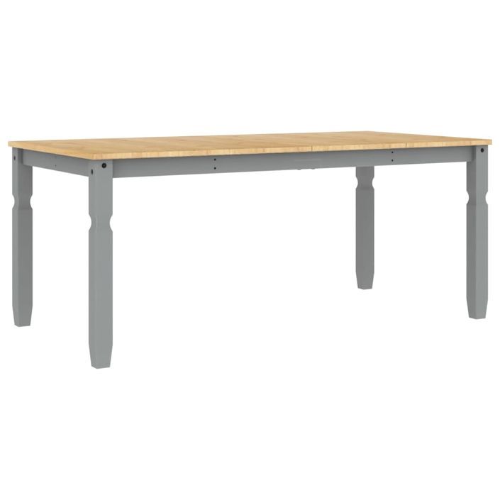 Table à manger Corona gris 180x90x75 cm bois massif de pin - Photo n°6