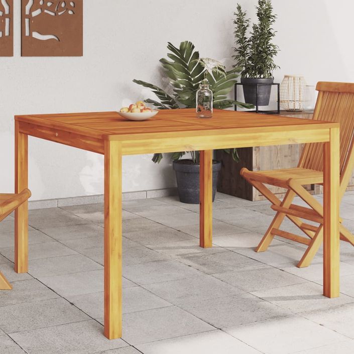 Table à manger de jardin 110x110x75 cm bois d'acacia massif - Photo n°2