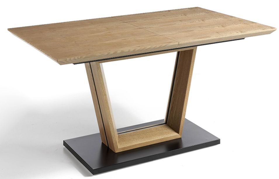 Table à manger design extensible bois de chêne et métal noir Tirano 150 à 190 cm - Photo n°4