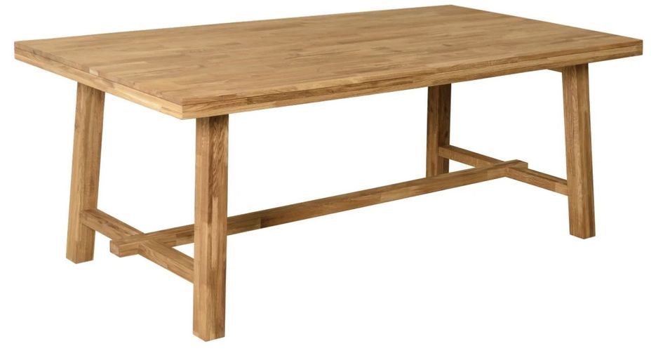 Table à manger en bois de chêne massif Ritza 200 cm - Photo n°1