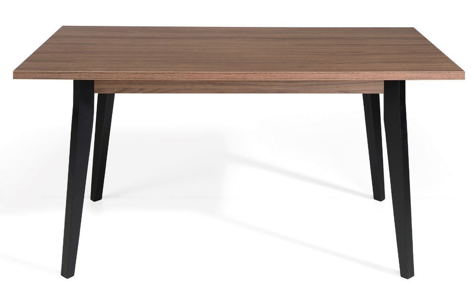 Table à manger en bois marron et pieds bois noir Kalieto 160 cm - Photo n°2