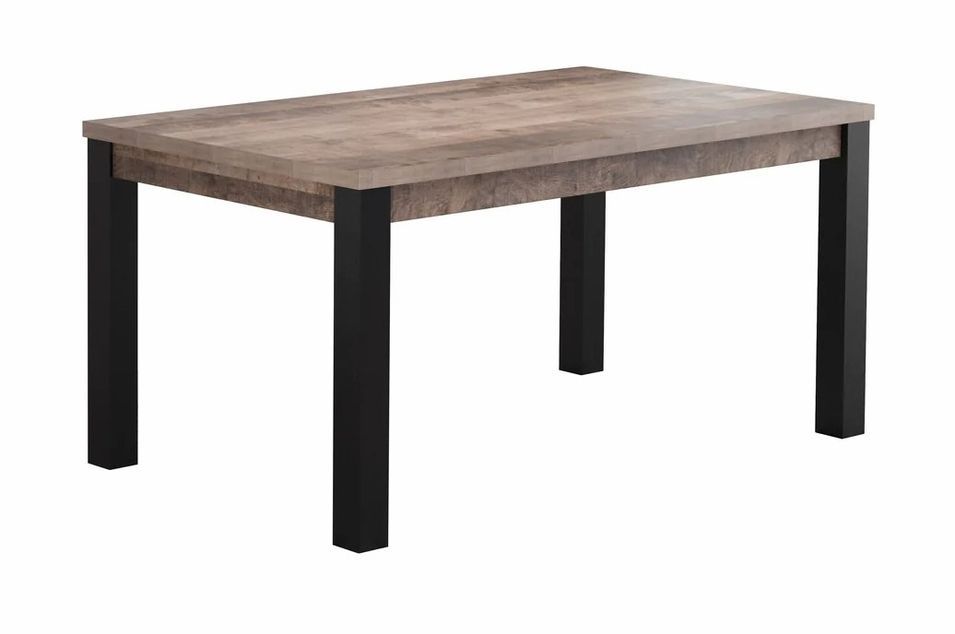 Table à manger en bois et pieds en acier noir Adeline L 160 cm - Photo n°1