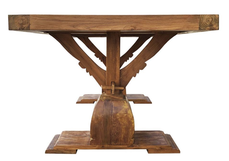 Table à manger en bois massif naturel vernis mat Kylio 200 cm - Photo n°2