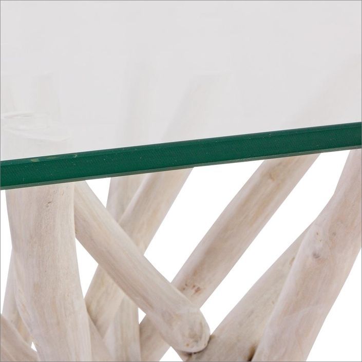 Table à manger en verre et branches teck Sary L 200 cm - Photo n°4