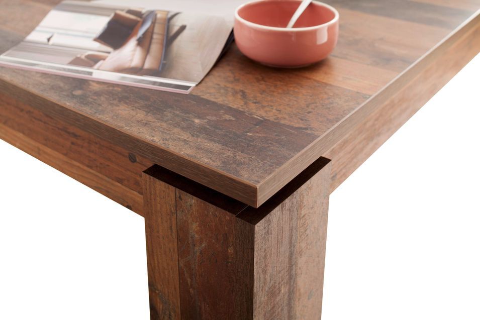 Table à manger extensible 160/200 cm chêne rustique Koryne - Photo n°3