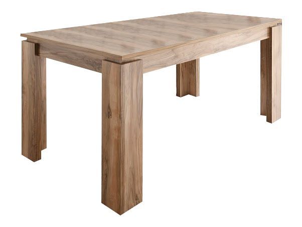 Table à manger extensible 160/200 cm chêne satiné Koryne - Photo n°1