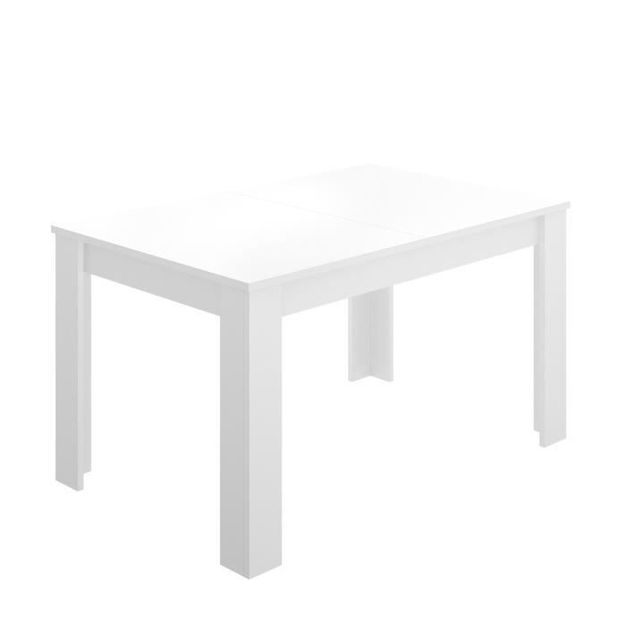 Table a manger extensible 4-6 personnes- Décor blanc - L 190 x P 90 x H 77 cm - DINE - Photo n°3