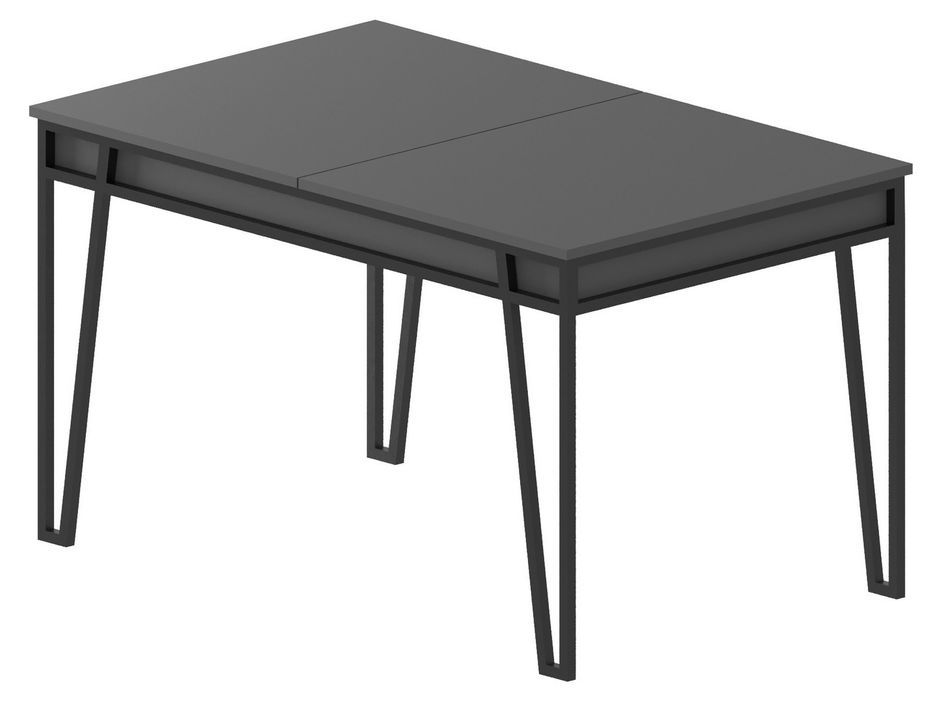 Table à manger extensible anthracite et métal noir Kasper 130/170 cm - Photo n°1