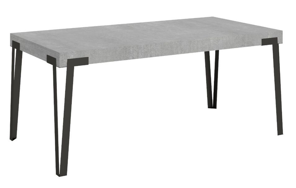 Table à manger extensible design avec pieds en métal anthracite Konta - Photo n°6