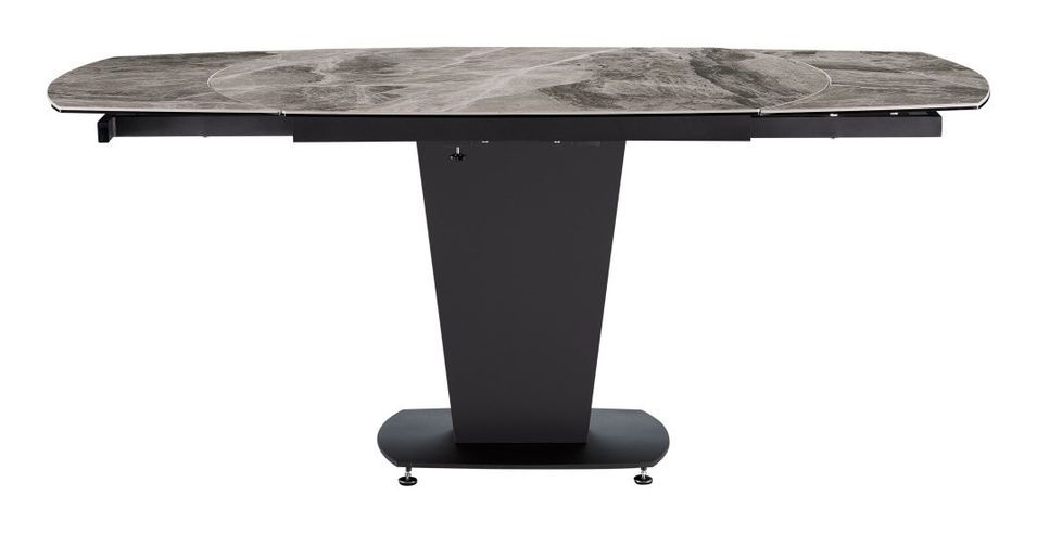 Table à manger extensible plateau en marbre gris Kinka 150 à 180 cm - Photo n°4