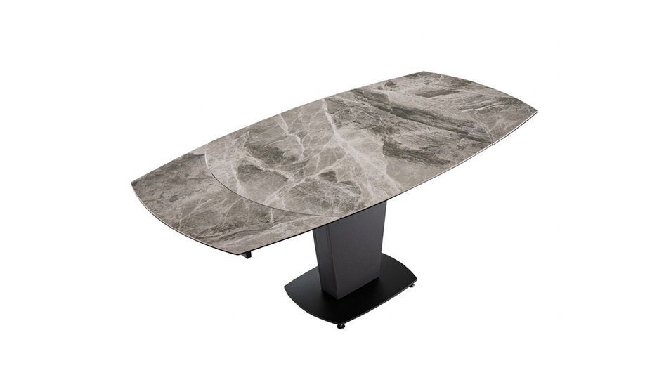 Table à manger extensible plateau en marbre gris Kinka 150 à 180 cm - Photo n°7