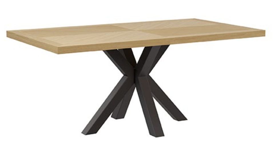 Table à Manger industrielle Kunia – Chêne clair et pieds en métal noir - Photo n°3