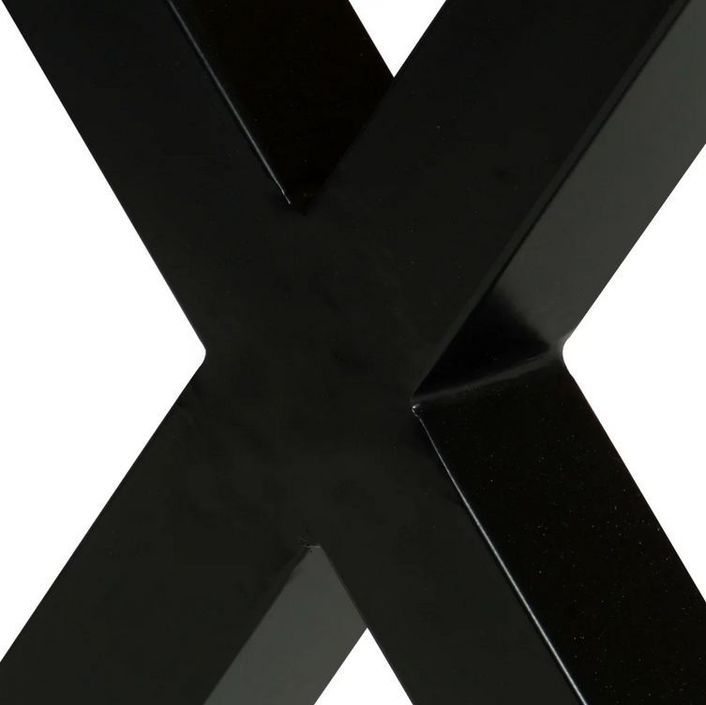 Table à manger manguier massif clair et pieds métal noir en X droit Ledor 180 cm - Photo n°5