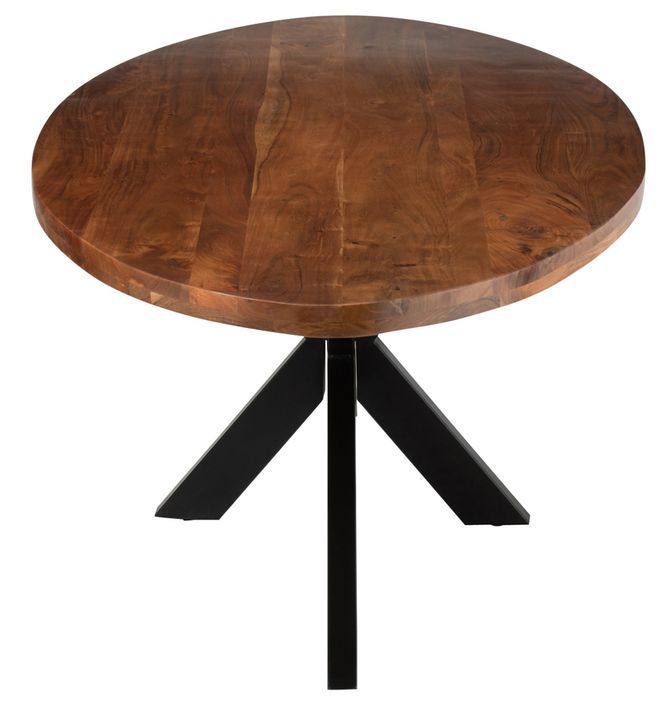 Table à manger ovale bois acacia marron L 210 cm - Photo n°3