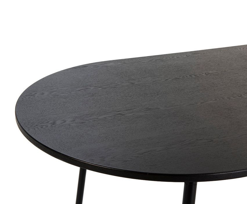 Table à manger ovale bois massif et pieds métal noir Anja 180 cm - Photo n°4