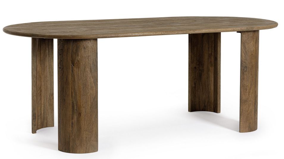 Table à manger ovale en bois massif Orinda 210 cm - Photo n°1