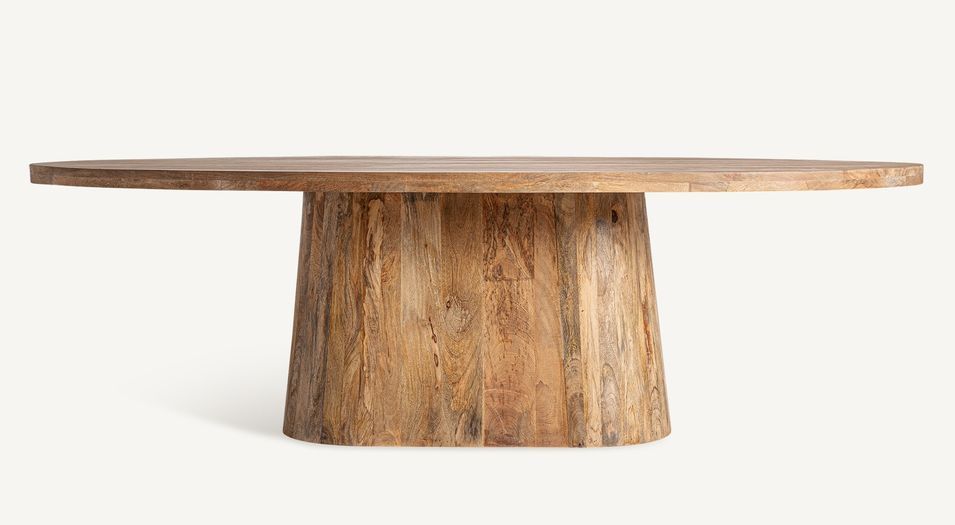 Table à manger ovale Kezah 250 cm – Bois massif vernis mat - Photo n°2