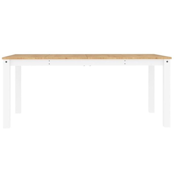 Table à manger Panama blanc 180x90x75 cm bois massif de pin - Photo n°4