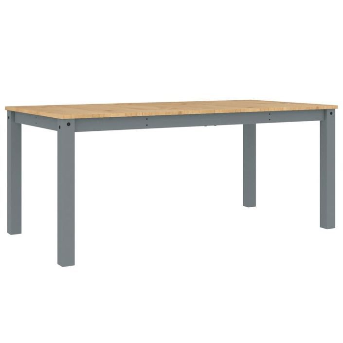 Table à manger Panama gris 180x90x75 cm bois massif de pin - Photo n°6