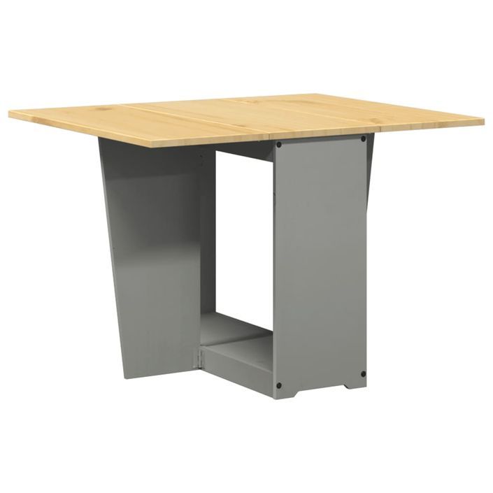 Table à manger papillon pliable Corona gris bois de pin massif - Photo n°6