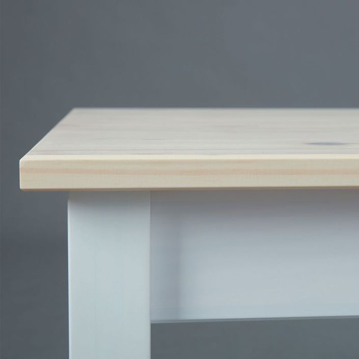 Table à manger pin massif blanc et bois clair Caly 160 cm - Photo n°8
