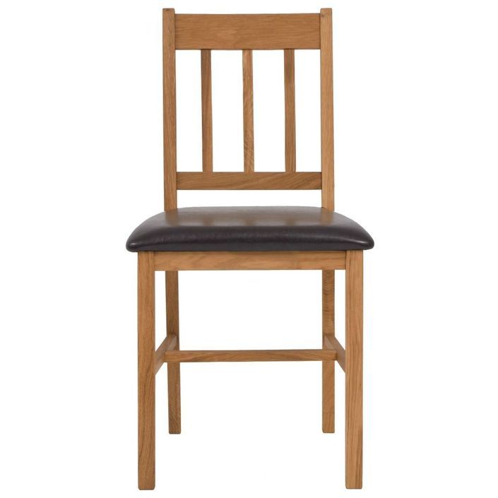Table à manger rectangulaire avec 2 chaises et banc chêne massif Pannos - Photo n°4