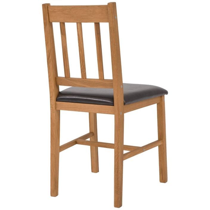 Table à manger rectangulaire avec 2 chaises et banc chêne massif Pannos - Photo n°15