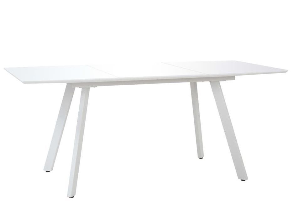 Table à manger rectangulaire blanc brillant Vilna 180 - Photo n°1